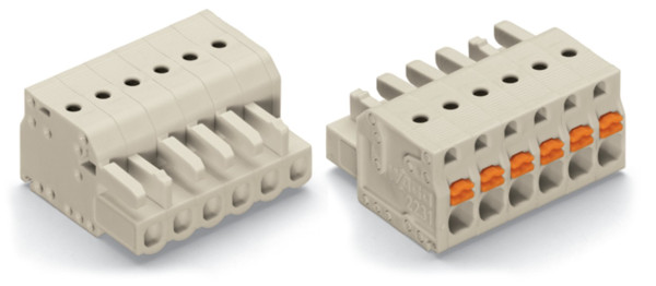 Connecteur femelle pour 1 conducteur 100% protégé contre l'inversion, gris clair - Wago - 2721109/026000