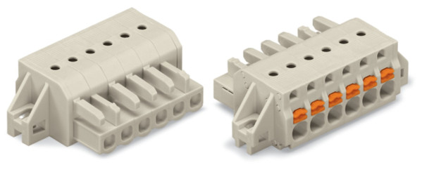 Connecteur femelle pour 1 conducteur 100% protégé contre l'inversion, gris clair