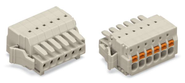 Connect fem 3,5mm/6-pol/gris-clair