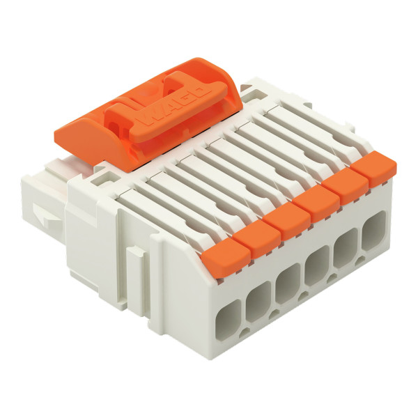 Connecteur femelle pour 1 conducteur levier push-in cage clamp', gris clair