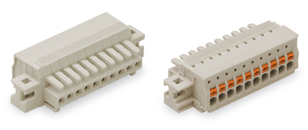 Connecteur femelle pour 1 conducteur 100% protégé contre l'inversion, gris clair