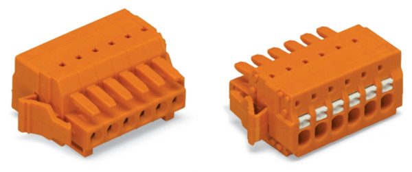 Connecteur femelle pour 1 conducteur 100% protégé contre l'inversion, orange