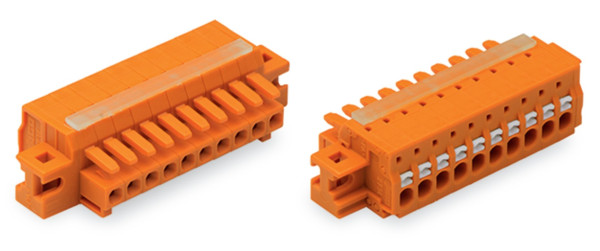 Connecteur femelle pour 1 conducteur 100% protégé contre l'inversion, orange