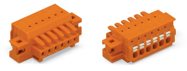 Connecteur femelle pour 1 conducteur 100% protégé contre l'inversion, orange