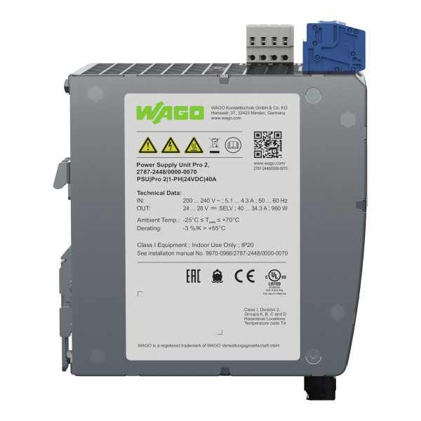 Alimentation à découpage pro 2 monophasée 230 v ac / 24 v dc - 40 a tropicalisée