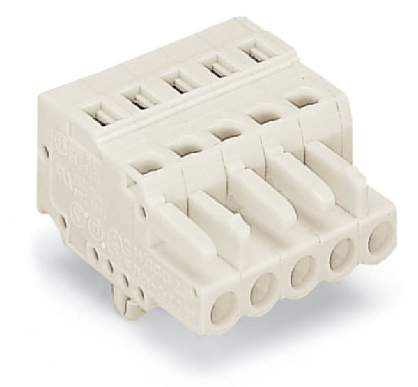 Connecteur femelle droit détrompé / codage possible /,avec pieds de fixation à e