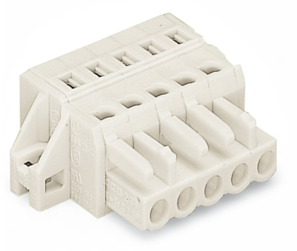 Connecteur femelle droit détrompé / brides de fixation pour montage en surface,a - Wago - 721120/031000