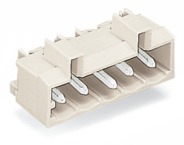 Connecteur mâle détrompé / broches à souder coudée 1 x 1 mm, contact de terre av