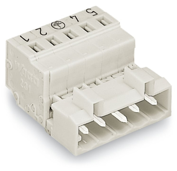 Connecteur mâle avec cage clamp a/ pieds de fixation 3 pôles 5 mm