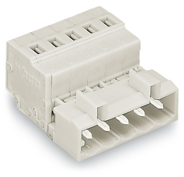 Connecteur mâle pour 1 conducteur 100% protégé contre l'inversion, gris clair