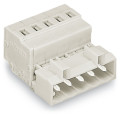 Connecteur mâle détrompé /avec pieds de fixation à encliqueter,gris clair,pas 5