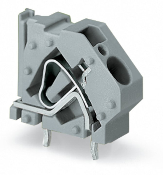 Borne modulaire pour circuits imprimés 6mm² pas 10mm 1 pôle, gris clair