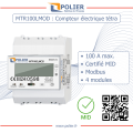 Compteur électrique modulaire Polier tétrapolaire 100A certifié MID - Simple tarif
