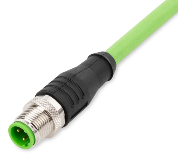 Câble ethernet/profinet - m12 mâle droit - extrémité libre - 20m