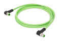 Câble ethernet/profinet - m12 mâle coudé - m12 mâle coudé - 2m