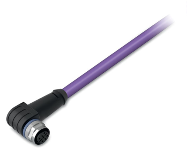 Câble canopen/devicenet - m12 femelle coudé - extrémité libre - 2m