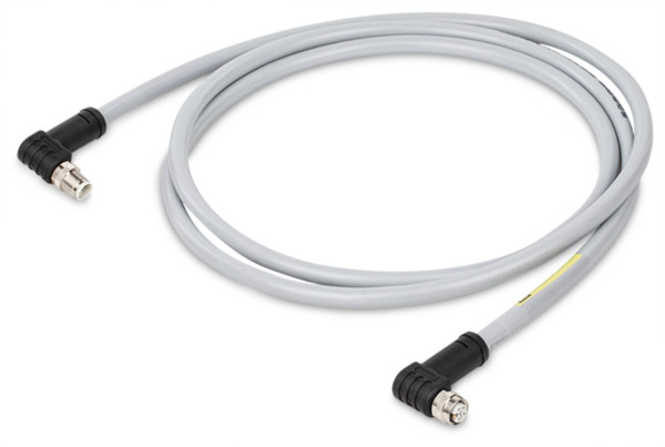 Câble d'alimentation - m12 femelle coudé - m12 mâle coudé - 10m