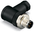 Connecteur - 4 pôles - codage a - m12 mâle coudé - connexion ressort