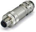 Connecteur blindé - 5 pôles - codage a - m12 mâle droit - connexion ressort