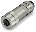 Connecteur blindé - 5 pôles - codage a - m12 femelle droit - connexion ressort