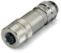 Connecteur blindé - 8 pôles - codage a - m12 mâle droit - connexion vis