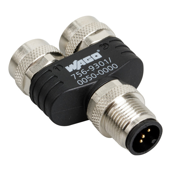 Distributeur m12 mâle droit - 2xm12 femelle droit