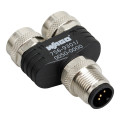 Distributeur m12 mâle droit - 2xm12 femelle droit