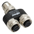 Distributeur m12 mâle droit - 2xm12 femelle droit