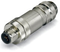 Connecteur blindé profibus / bus système - m12 mâle droit - connexion ressort