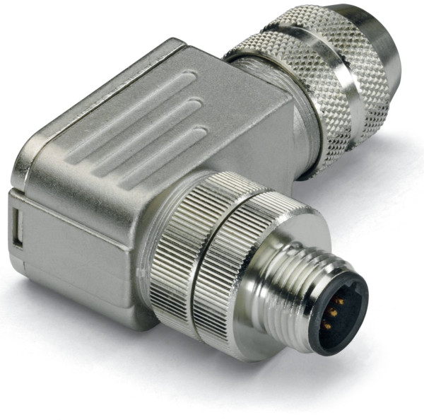 Connecteur blindé profibus / bus système - m12 mâle coudé - connexion ressort
