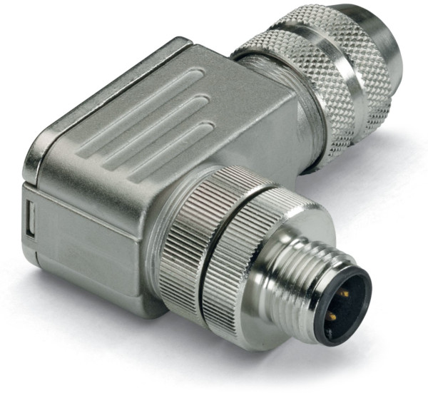 Connecteur blindé ethernet/profinet - m12 mâle coudé - connexion ressort