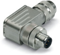 Connecteur blindé ethernet/profinet - m12 mâle coudé - connexion ressort
