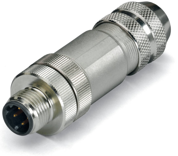 Connecteur blindé ethernet/profinet - m12 mâle droit - connexion ressort