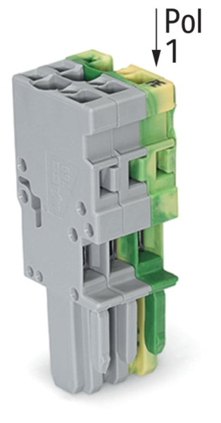 Connecteur femelle pour 1 conducteur gris/ja-ve