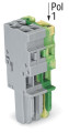Connecteur femelle pour 1 conducteur gris/ja-ve