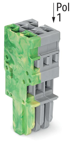 Connecteur femelle pour 1 conducteur ja-ve/gris