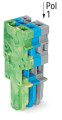 Connect fem 1c 3 pol vert-jaune-gris