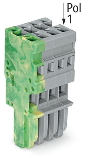 Connecteur femelle pour 1 conducteur ja-ve/gris