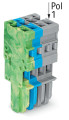 Connecteur femelle pour 1 conducteur ja-ve./bleu/gris