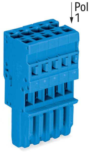 Connecteur femelle pour 1 conducteur bleu
