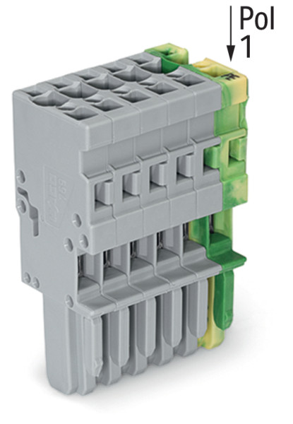 Connecteur femelle pour 1 conducteur gris/ja-ve