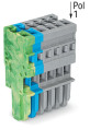 Connecteur femelle pour 1 conducteur ja-ve./bleu/gris