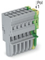 Connecteur femelle pour 1 conducteur gris/ja-ve