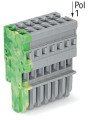 Connecteur femelle pour 1 conducteur ja-ve/gris