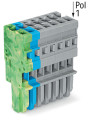 Connecteur femelle pour 1 conducteur ja-ve./bleu/gris