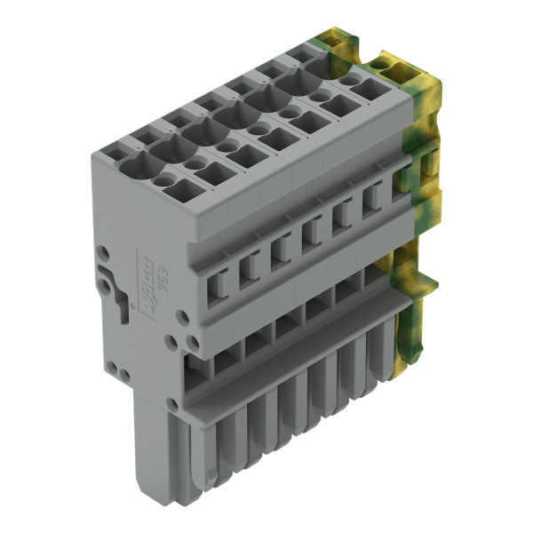 Connecteur femelle pour 1 conducteur gris/ja-ve