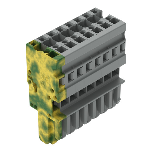 Connecteur femelle pour 1 conducteur ja-ve/gris