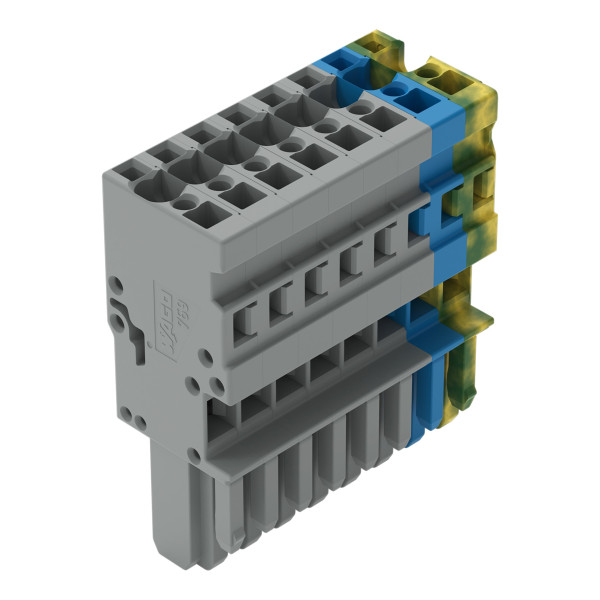 Connecteur femelle pour 1 conducteur gris/bleu/ja-ve
