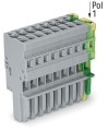 Connecteur femelle pour 1 conducteur gris/ja-ve
