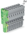 Connecteur femelle pour 1 conducteur ja-ve/gris